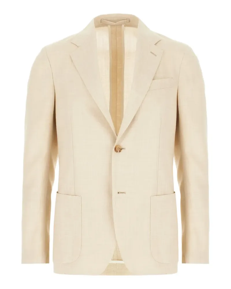 LARDINI single-breasted patch-pocket blazer - Nude Nude