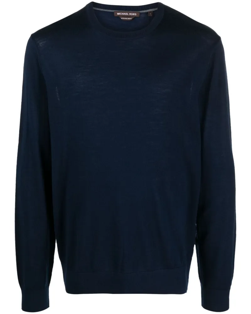 Michael Kors Merinopullover mit rundem Ausschnitt - Blau Blau