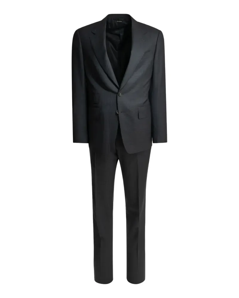 Tom Ford check-pattern peak-lapels suit - Blau Blau