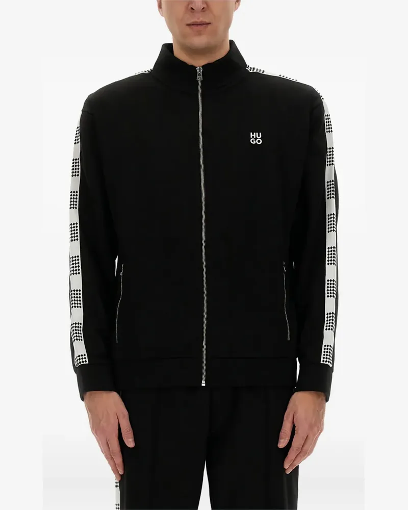 HUGO BOSS Jacke mit Kontrasteinsatz - Schwarz Schwarz
