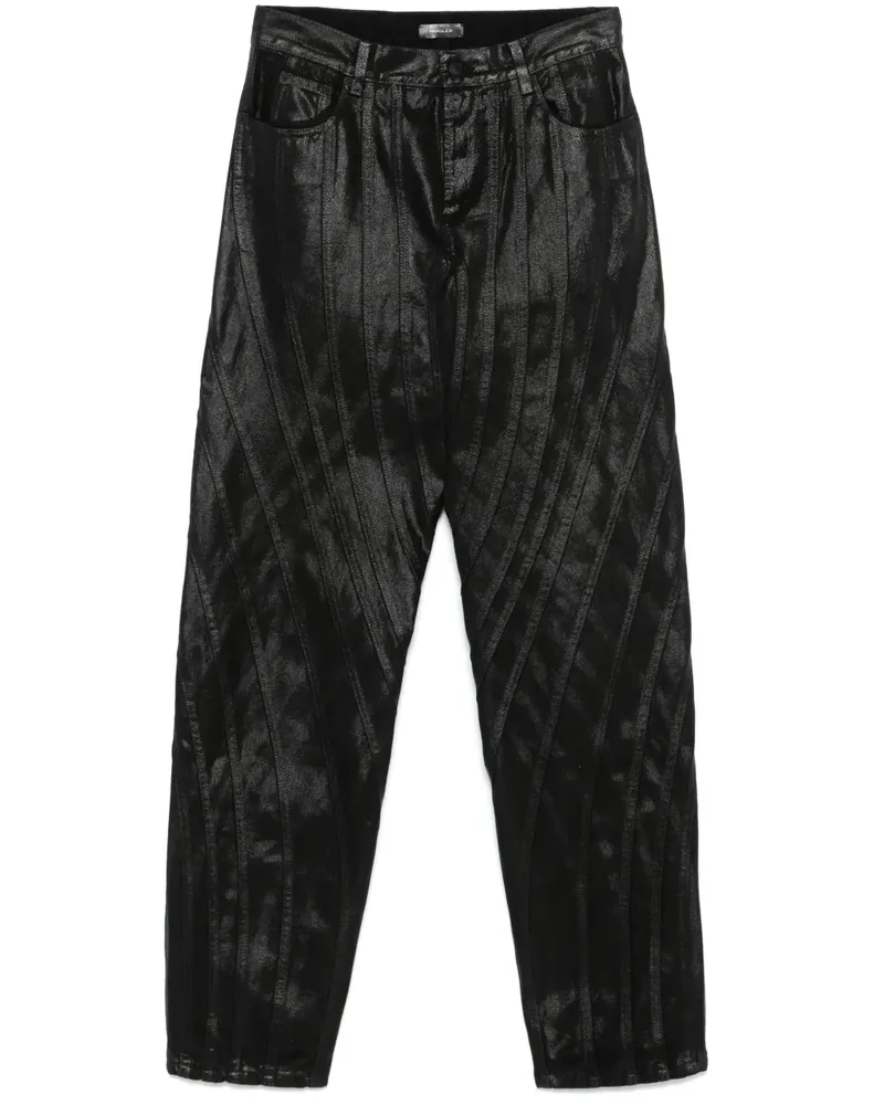 Thierry Mugler Gewachste Jeans - Schwarz Schwarz