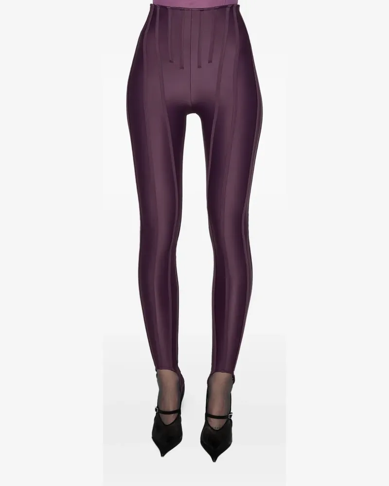 Thierry Mugler Leggings mit hohem Bund - Violett Violett