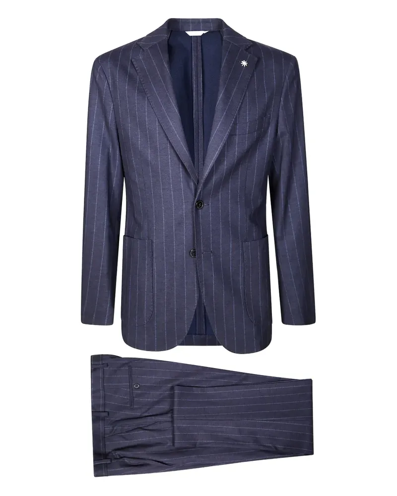 Manuel Ritz Nuvola Anzug mit Nadelstreifen - Blau Blau