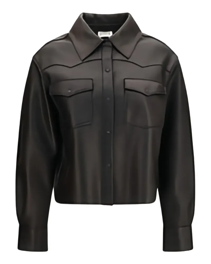 P.A.R.O.S.H. P.A.R.O H. western-yoke leather jacket - Braun Braun