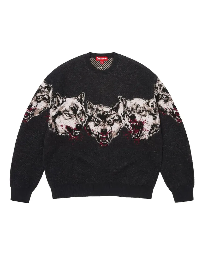 Supreme Being Wolves Pullover mit Intarsien-Muster - Schwarz Schwarz