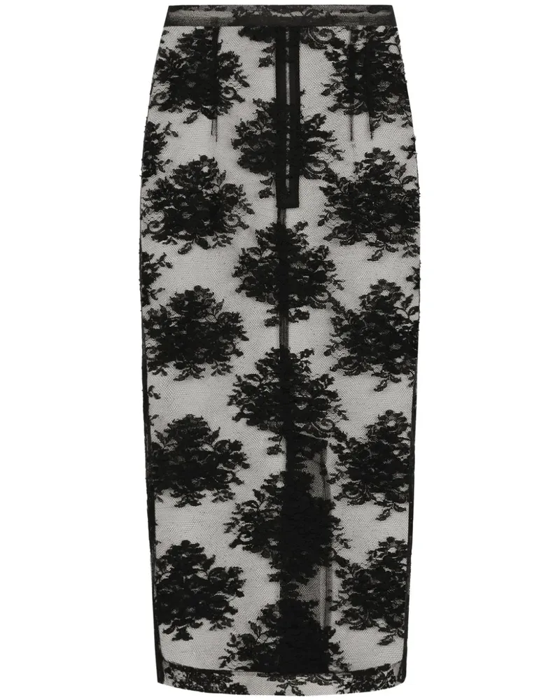Dolce & Gabbana Semi-transparenter Tüllrock - Schwarz Schwarz