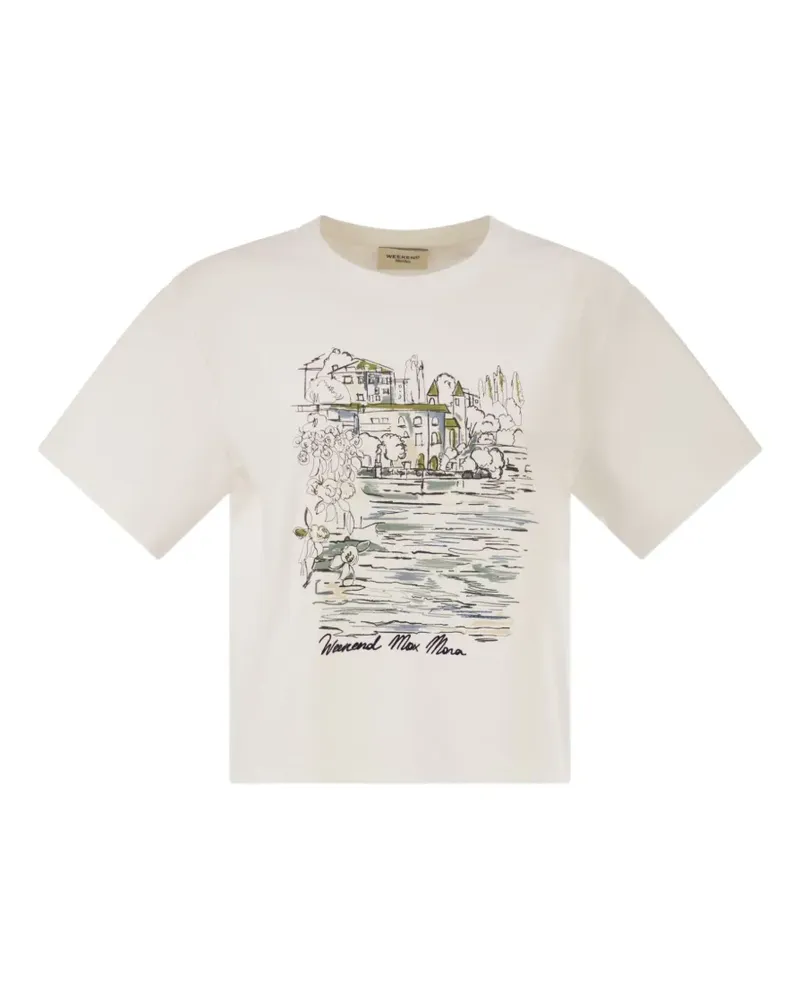 Max Mara graphic-print cotton T-shirt - Weiß Weiß