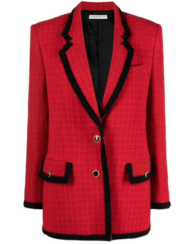 Alessandra Rich Blazer mit Check Rot