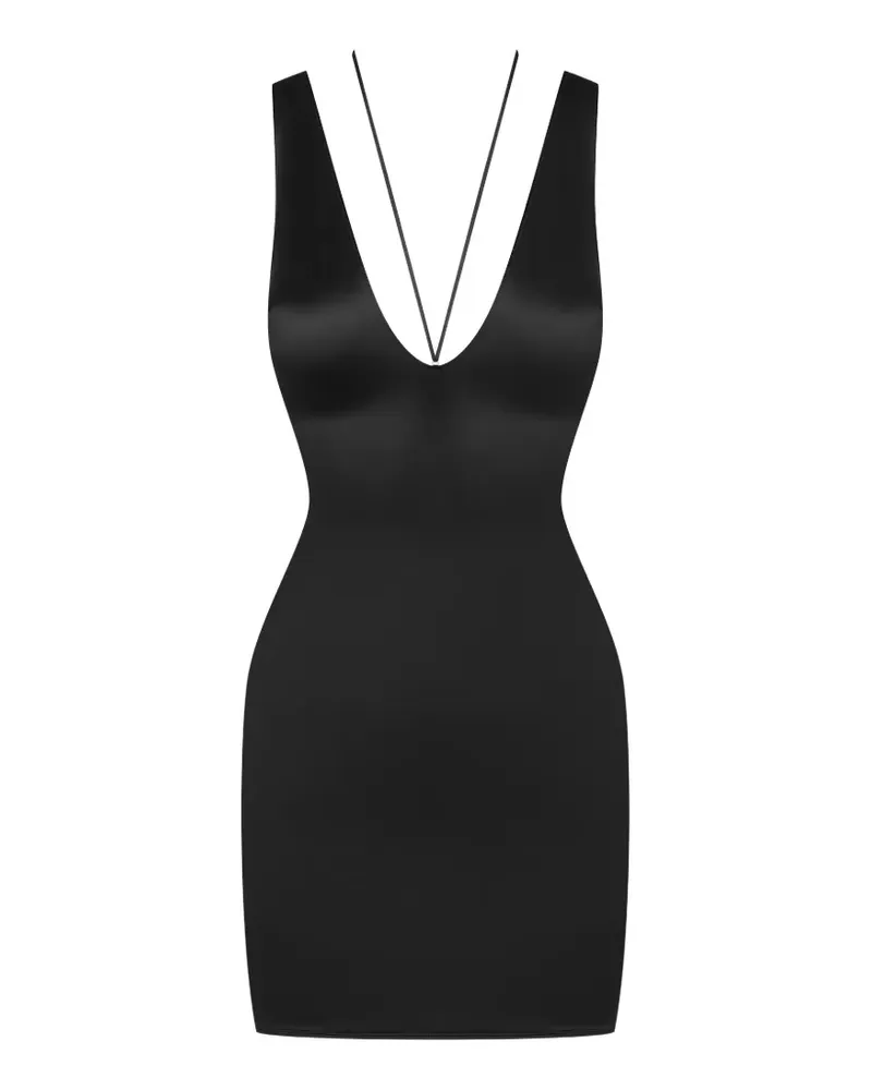 Maison Close French Kiss Minikleid mit V-Ausschnitt - Schwarz Schwarz