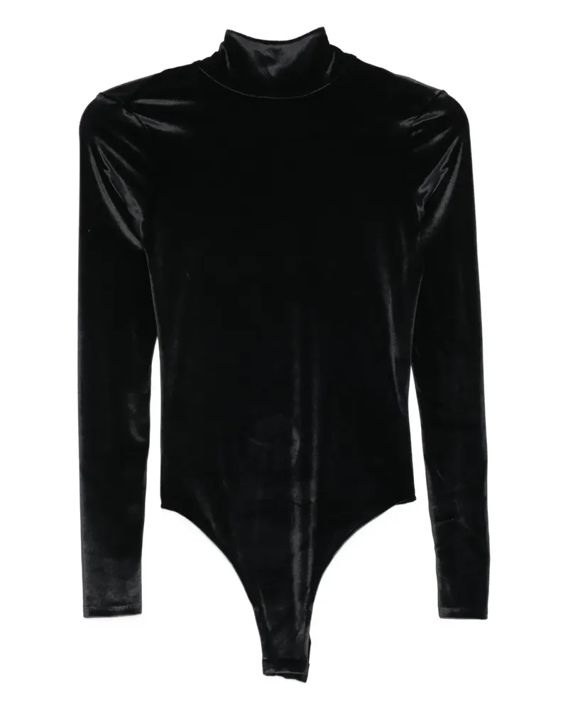 Thierry Mugler Body mit Stehkragen - Schwarz Schwarz