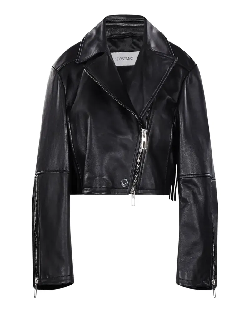 SPORTMAX Bikerjacke mit Fransendetail - Schwarz Schwarz