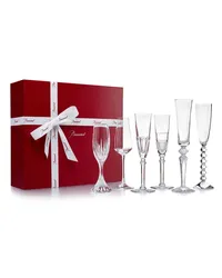 Baccarat Set aus sechs Cocktail Champagne Party Gläsern Weiß