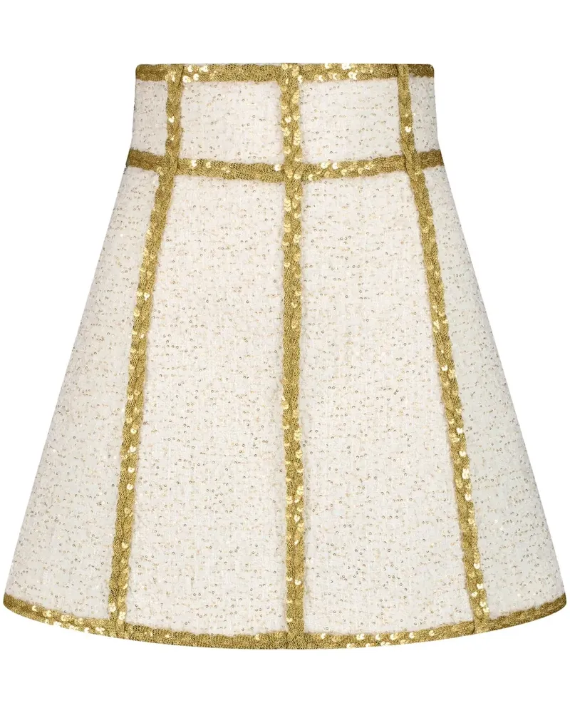 Giambattista Valli Minirock mit Pailletten - Weiß Weiß