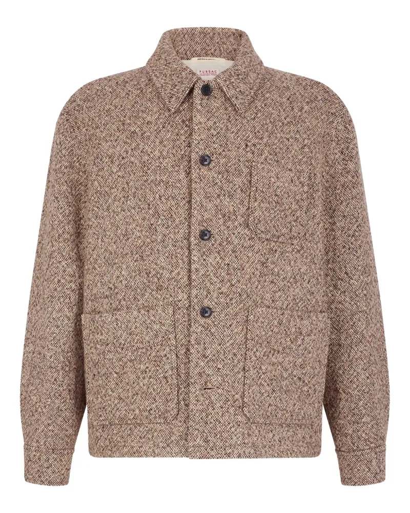 FURSAC Jacke mit Tweed-Taschen - Braun Braun