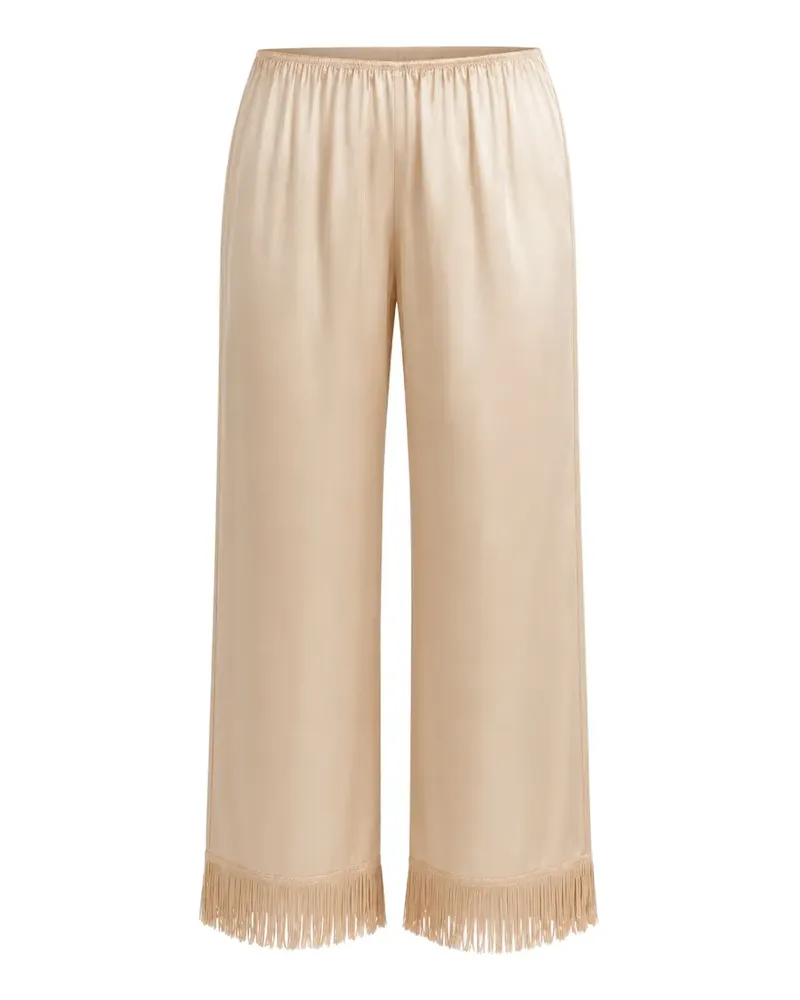 DÔEN Lavon fringe-trim straight trousers - Nude Nude
