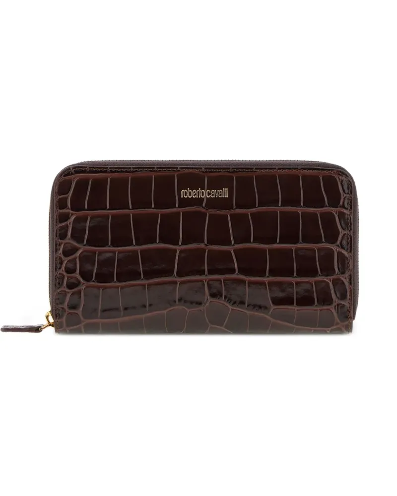 Roberto Cavalli Portemonnaie mit Kroko-Effekt - Braun Braun