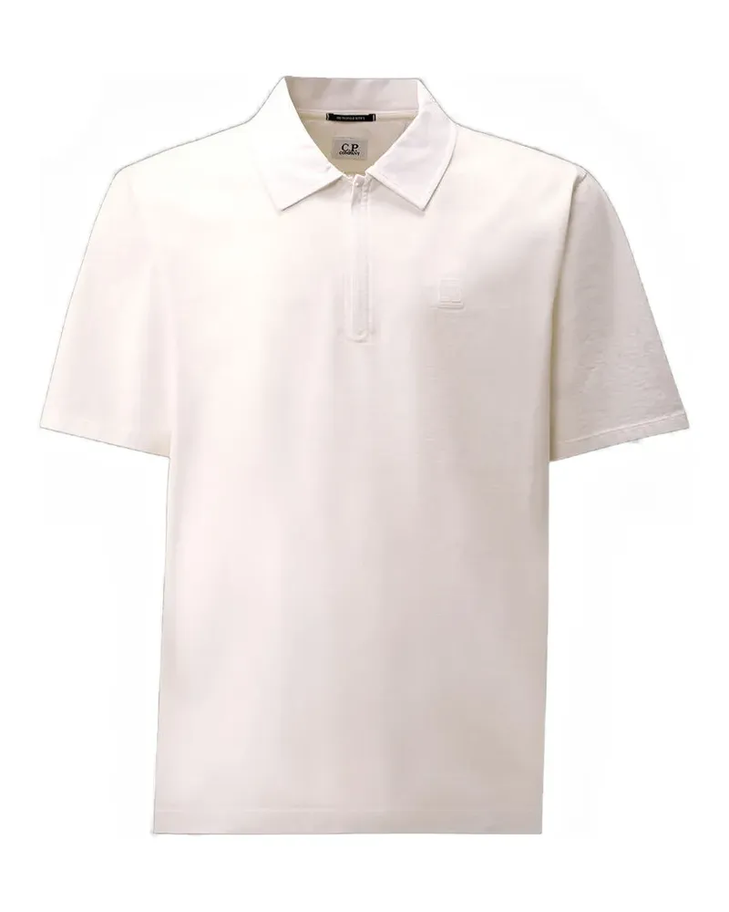 C.P. Company Poloshirt mit Logo-Stickerei - Weiß Weiß