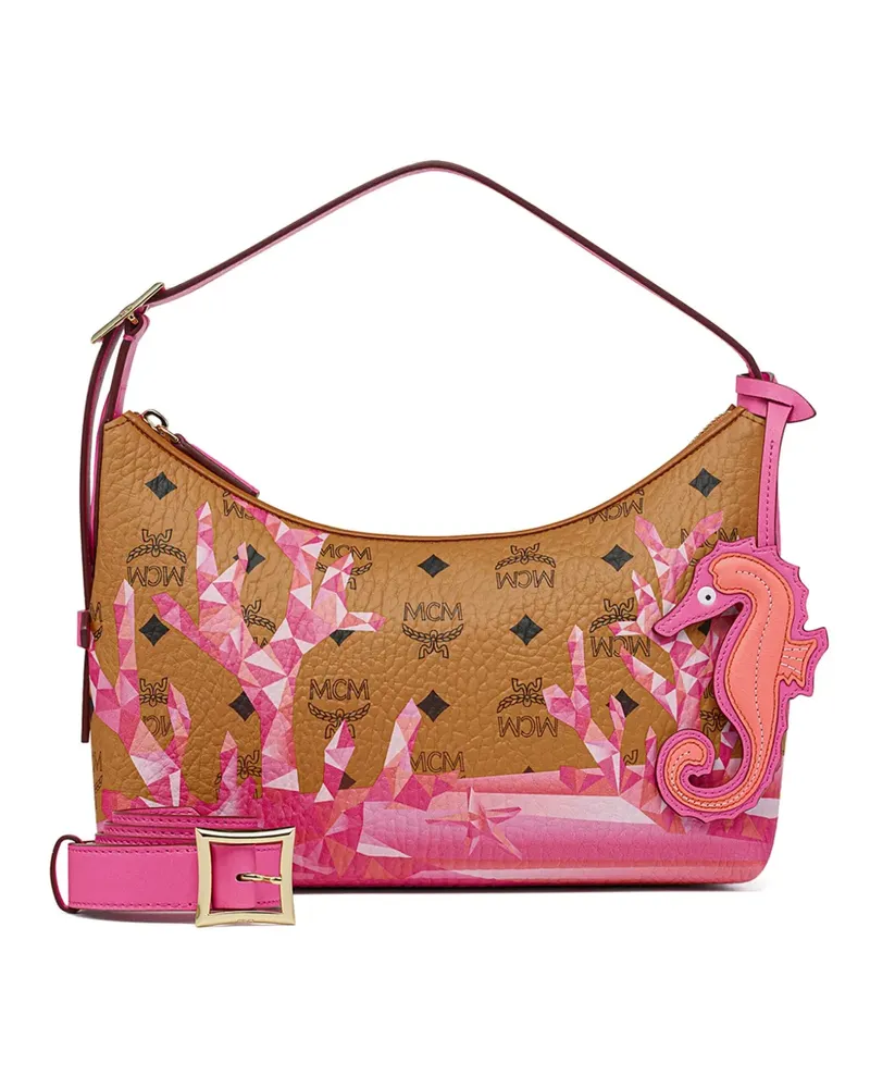 MCM Aren Schultertasche - Rosa Rosa