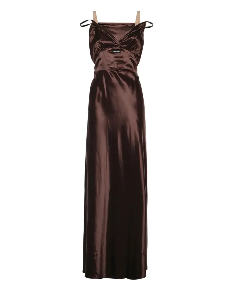 Miu Miu logo-detail maxi dress - Braun Braun