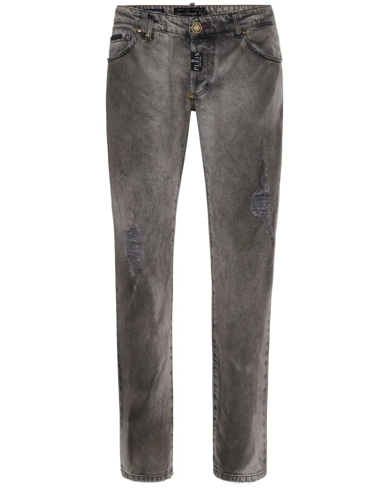 Philipp Plein Tief sitzende Straight-Leg-Jeans - Grau Grau