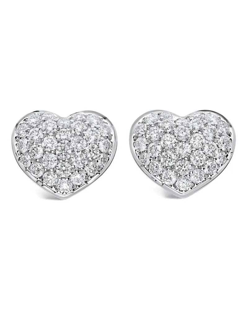 LEO PIZZO 18kt Weißgoldohrstecker mit Diamanten - Silber Silber