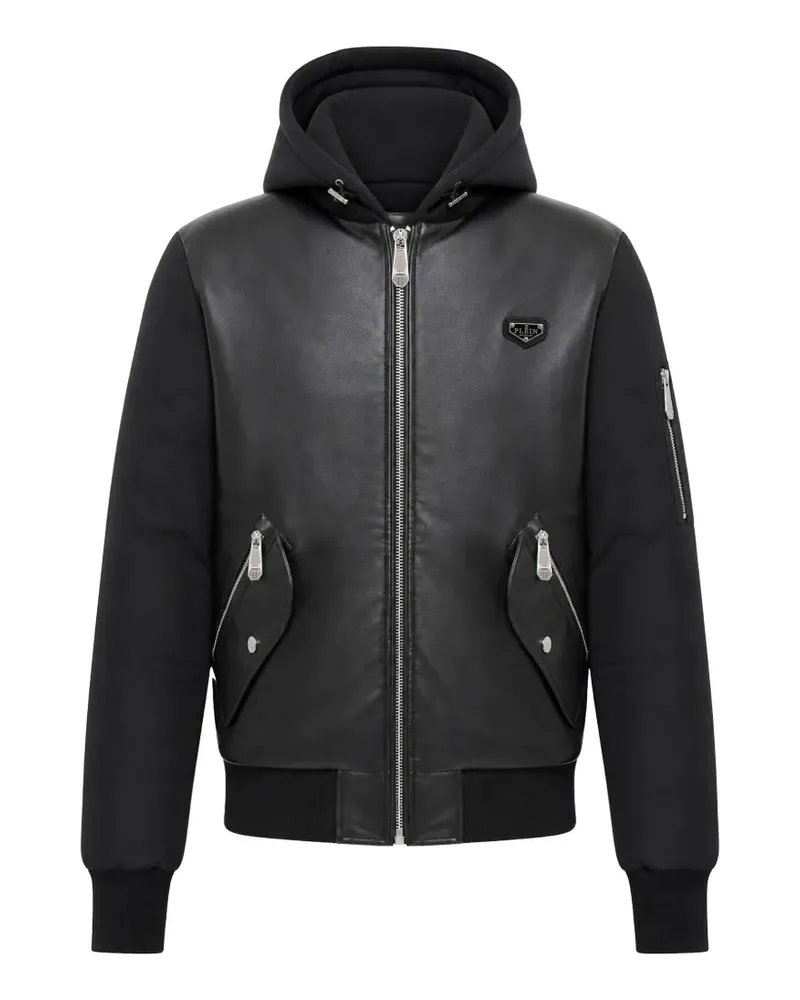 Philipp Plein Bomberjacke aus Öko-Leder - Schwarz Schwarz