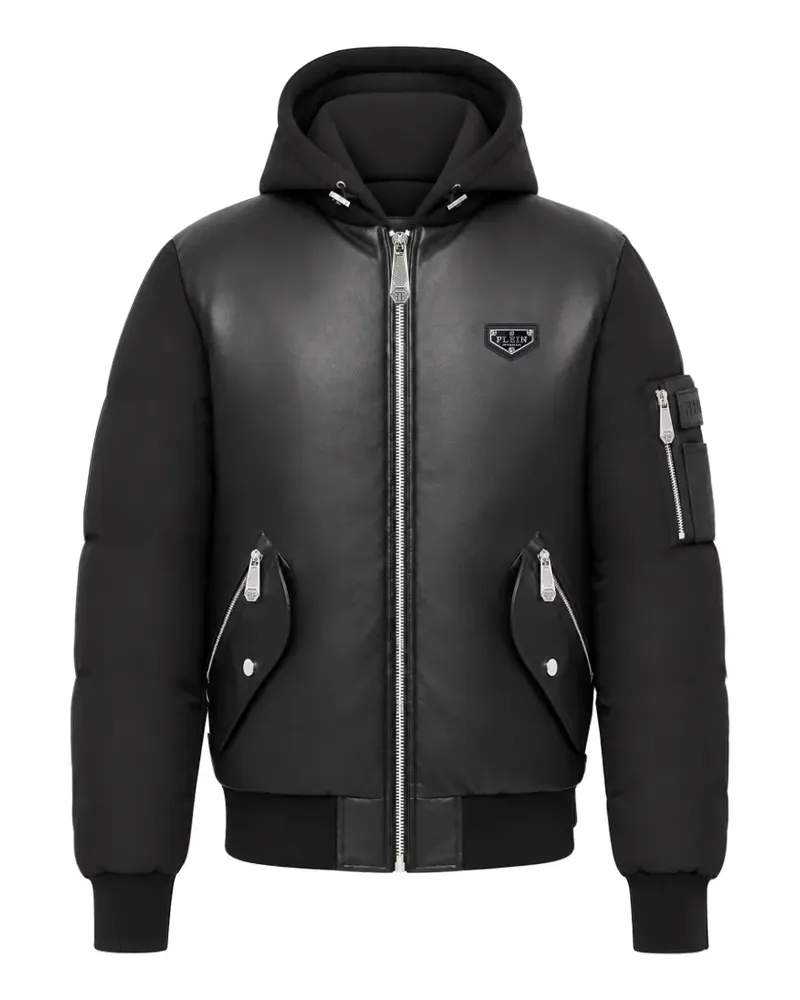 Philipp Plein Bomberjacke aus Öko-Leder - Schwarz Schwarz