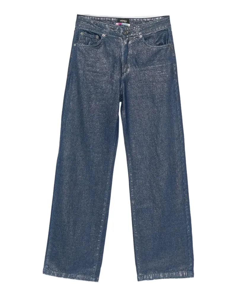 ottod’Ame Laminierte Wide-Leg-Jeans - Blau Blau