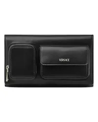 Versace Clutch mit Logo-Stempel Schwarz