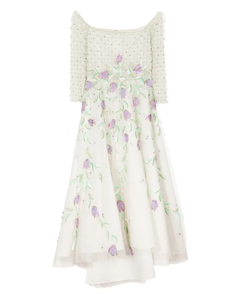 Saiid Kobeisy Schulterfreies Kleid mit Tüll - Weiß Weiß