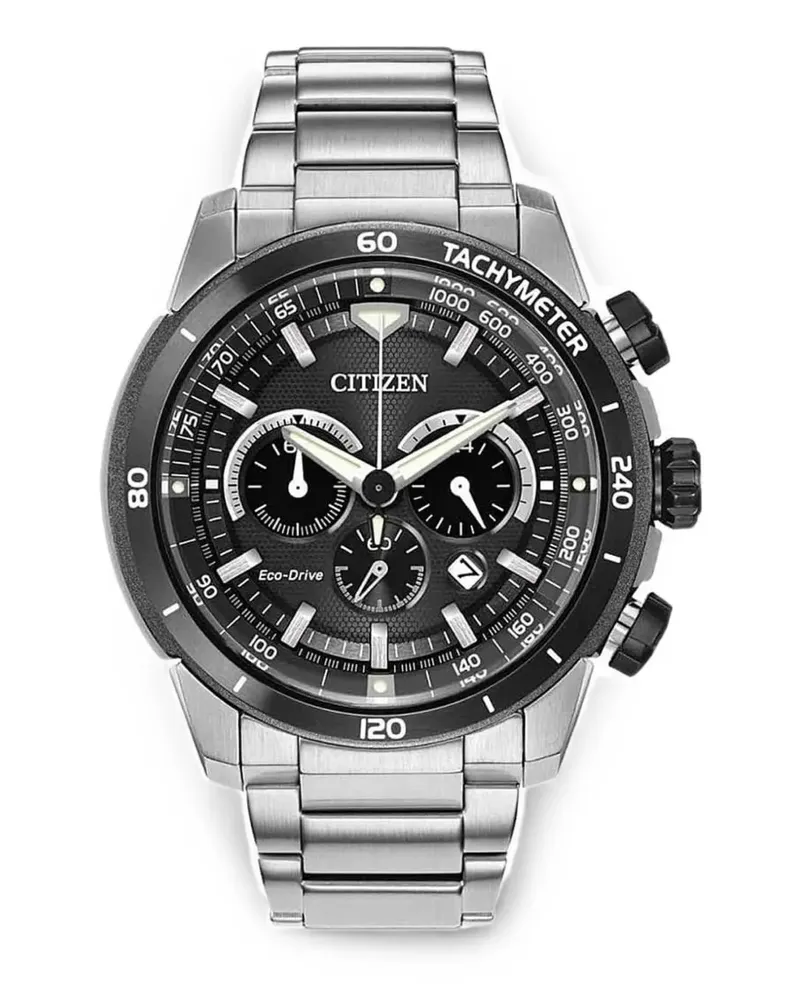 Citizen Eco-Drive 47mm chronograph watch - Schwarz Schwarz