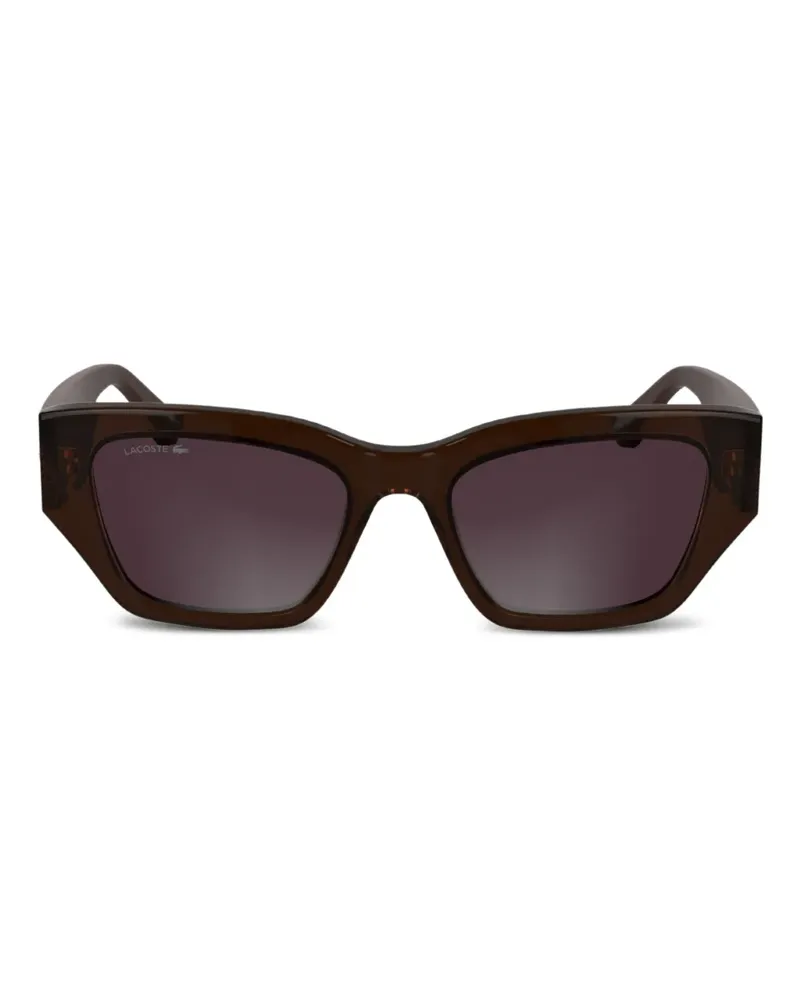 Lacoste Sonnenbrille mit geometrischem Gestell - Braun Braun