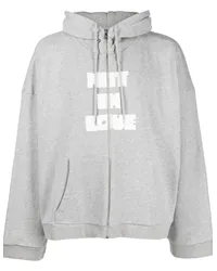 Natasha Zinko Kapuzenjacke mit Text-Print Grau