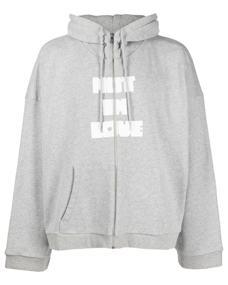 Natasha Zinko Kapuzenjacke mit Text-Print - Grau Grau