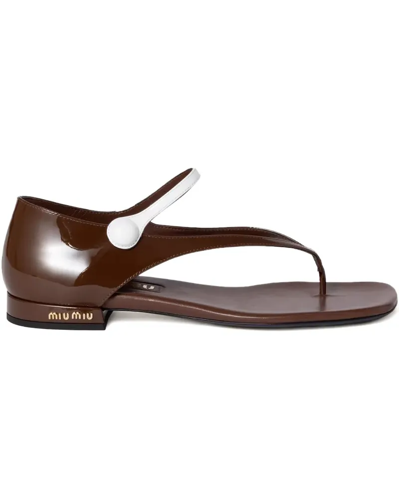 Miu Miu Sandalen aus Lackleder - Braun Braun