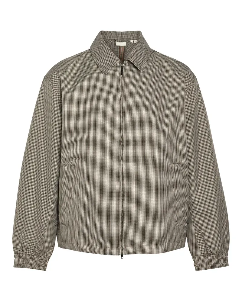 LES DEUX check-pattern zip-up jacket - Nude Nude