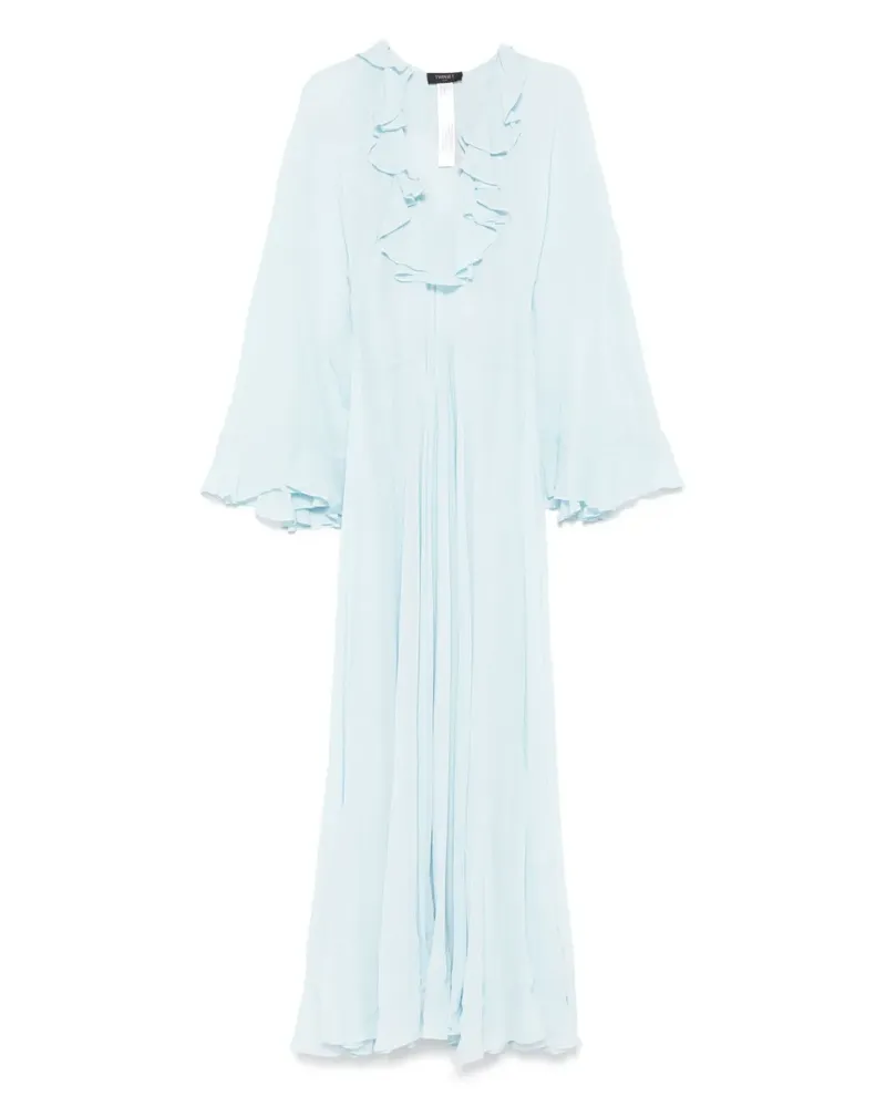 Twin-Set Maxikleid mit Rüschendetail - Blau Blau