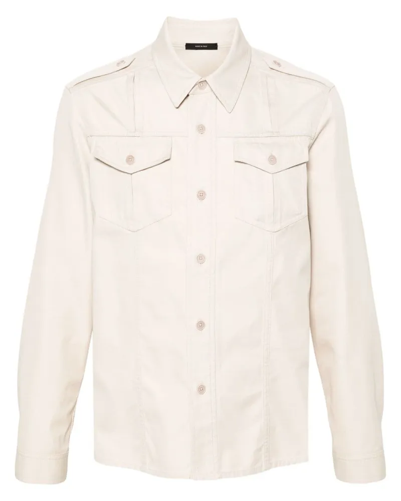 Tom Ford Klassisches Twill-Hemd - Nude Nude