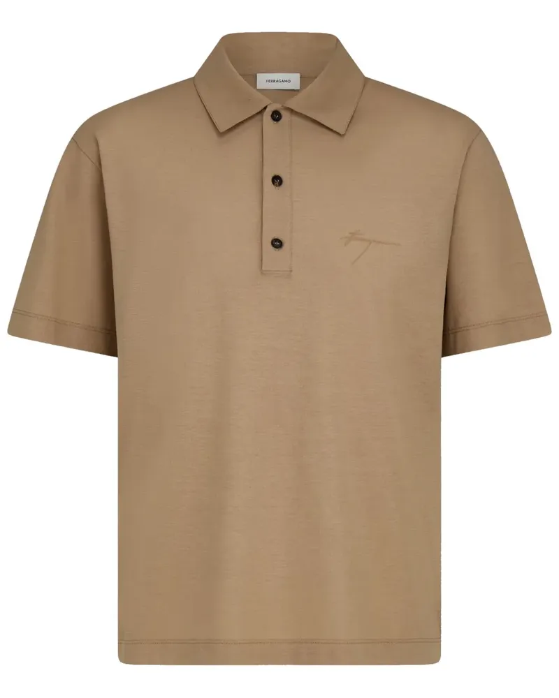 Ferragamo Signature Poloshirt aus Baumwolle - Nude Nude