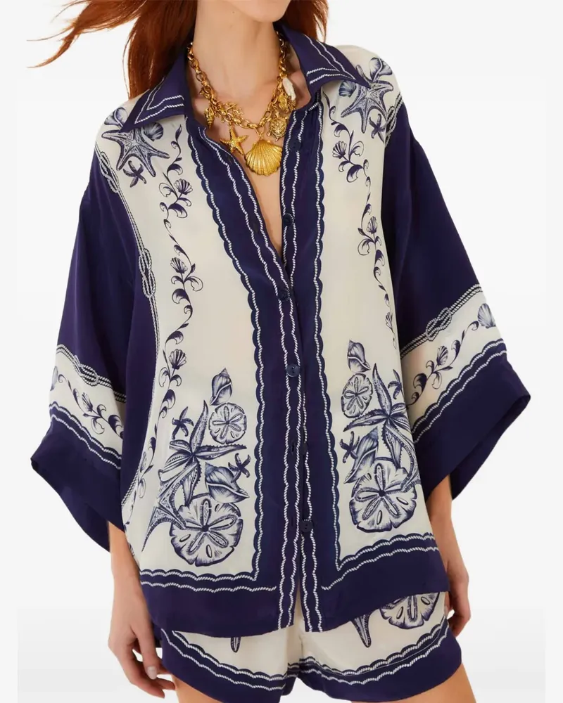 FARM Rio Coast Scarf Hemd - Weiß Weiß