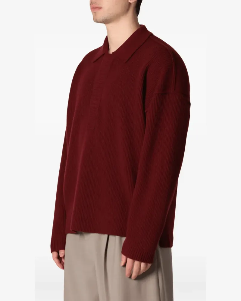 Roberto Collina Geripptes Oversized-Poloshirt - Rot Rot