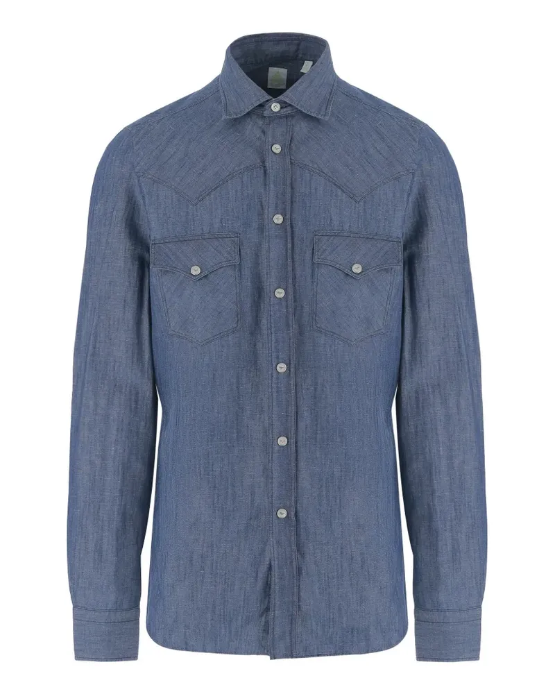 Finamore 1925 chest patch-pockets shirt - Blau Blau
