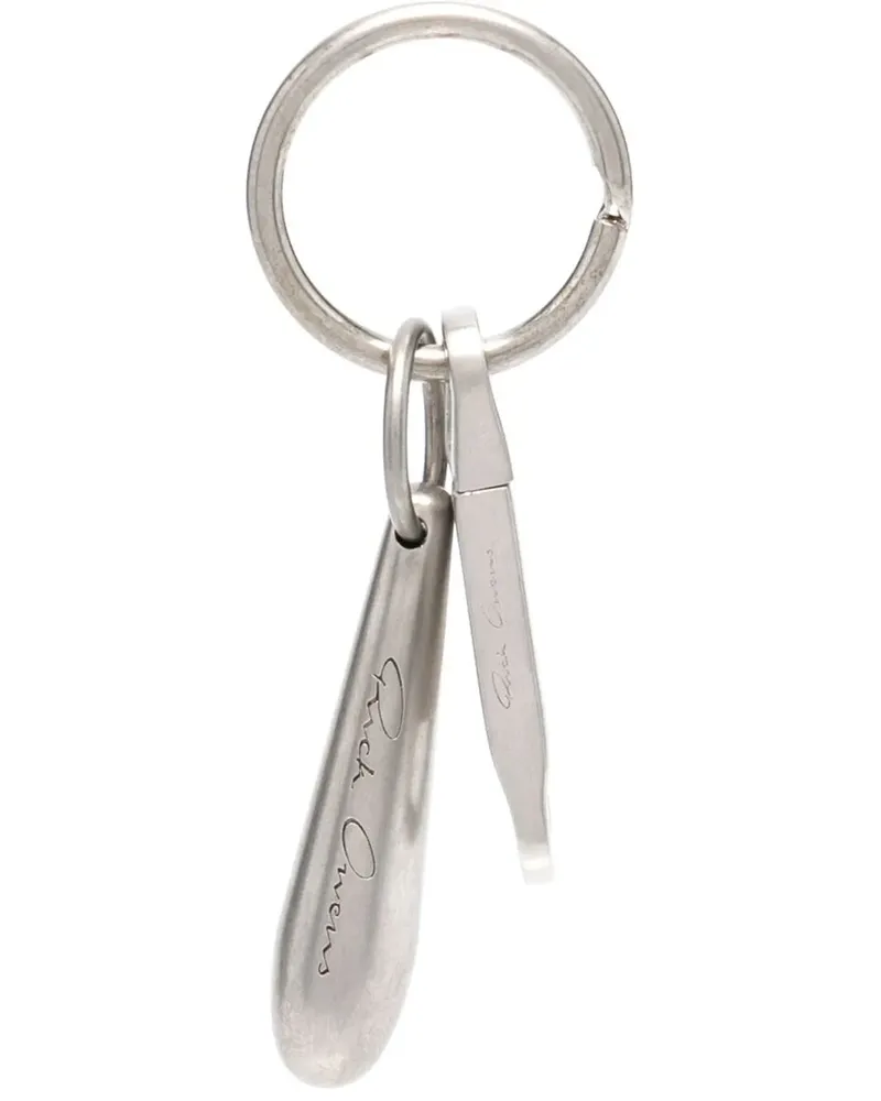 Rick Owens Schlüsselanhänger mit Logo - Silber Silber