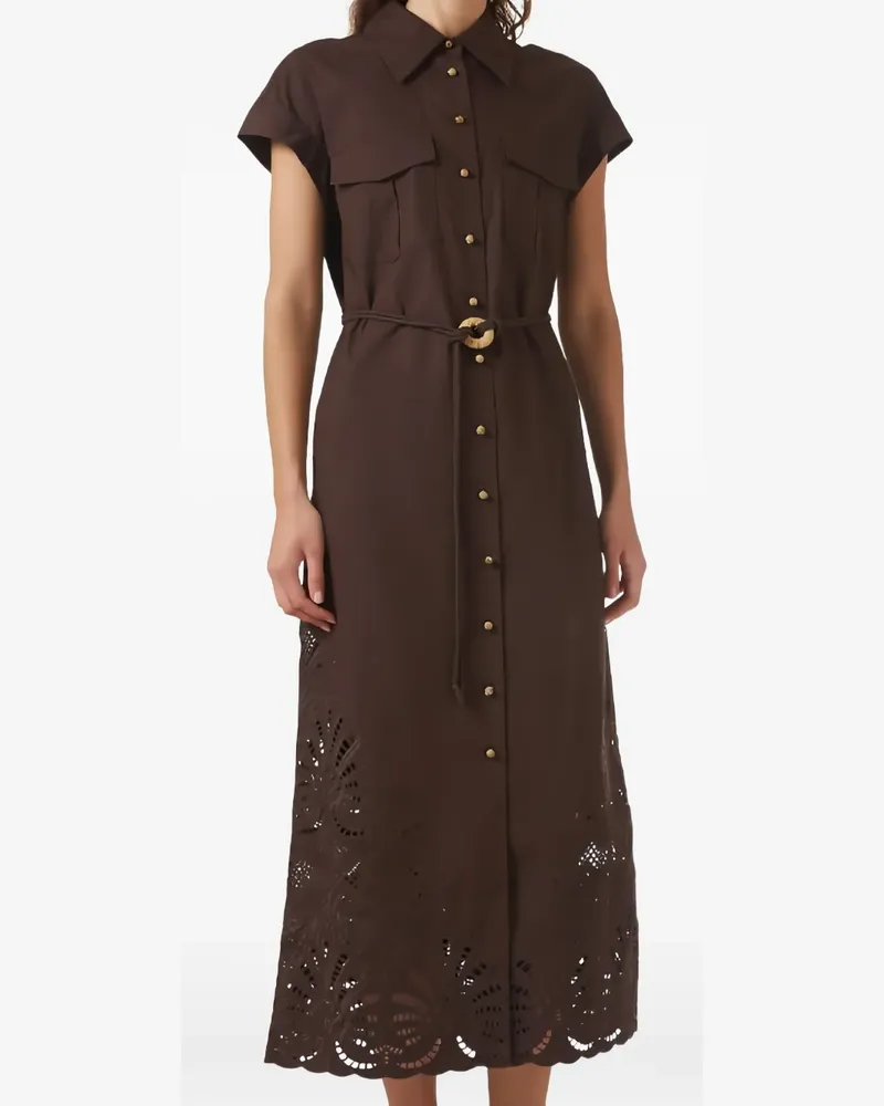 Clea Kya embroidered midi dress - Braun Braun