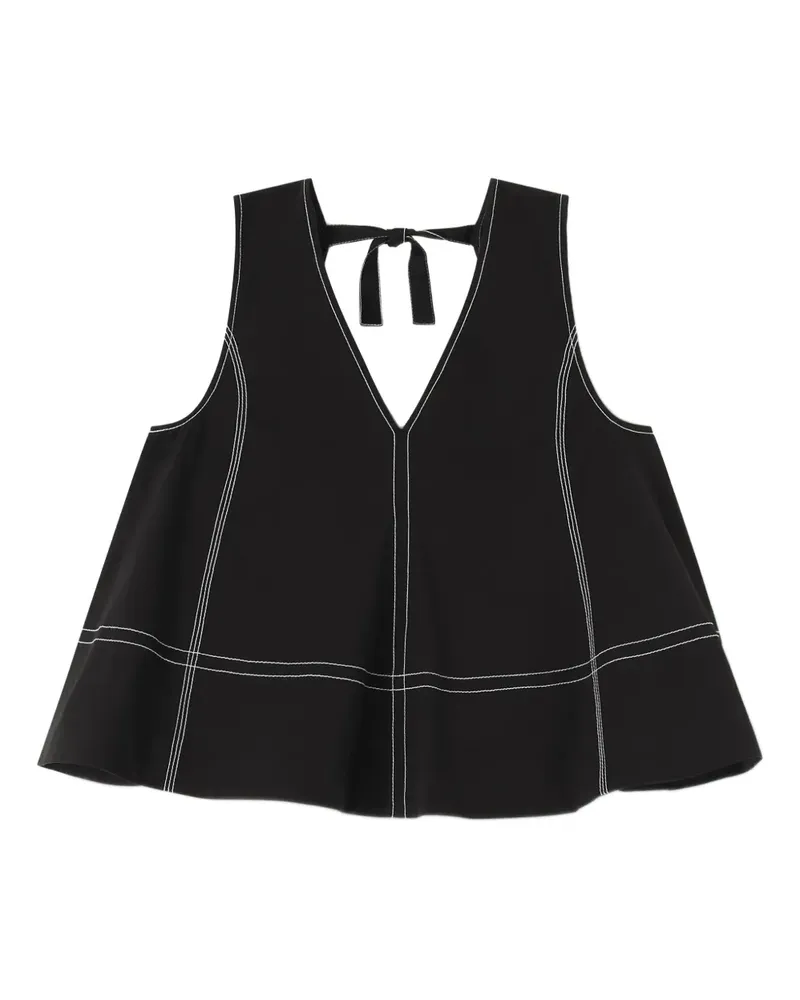 Ganni Oberteil mit V-Ausschnitt - Schwarz Schwarz