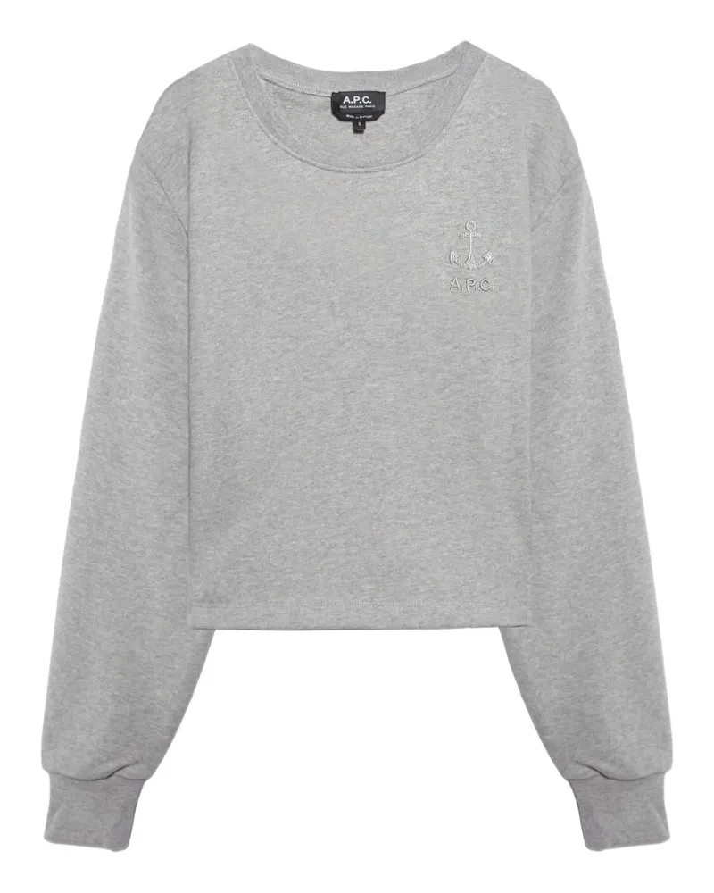 A.P.C. Sweatshirt mit Ankerstickerei - Grau Grau