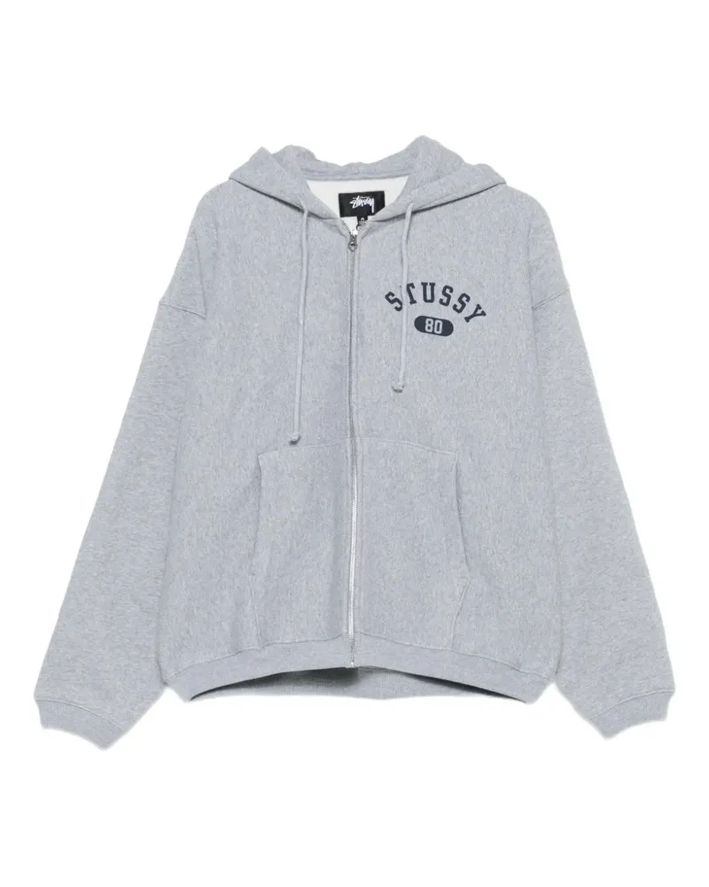 Stüssy Kapuzenjacke mit Logo-Print - Grau Grau