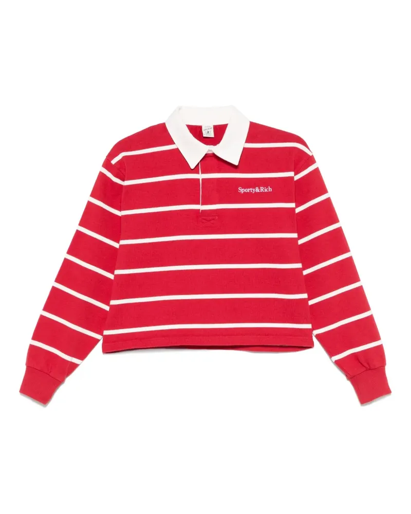 SPORTY & RICH Gestreiftes Poloshirt - Rot Rot