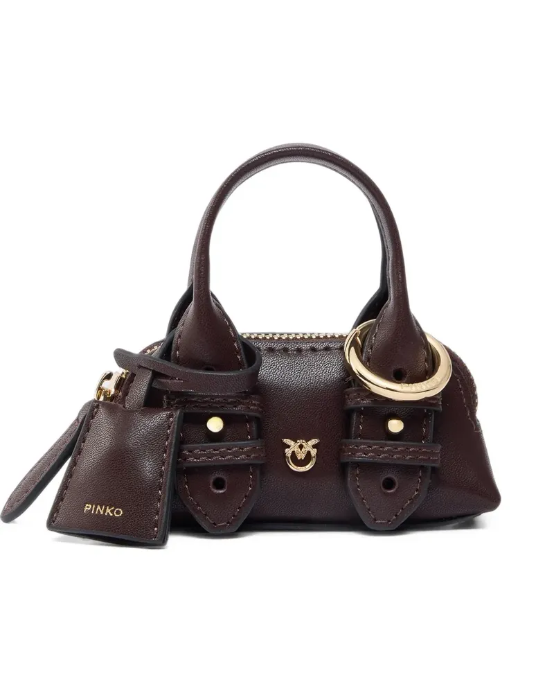 Pinko Nano Mini-Tasche aus Leder mit Schnalle - Rot Rot