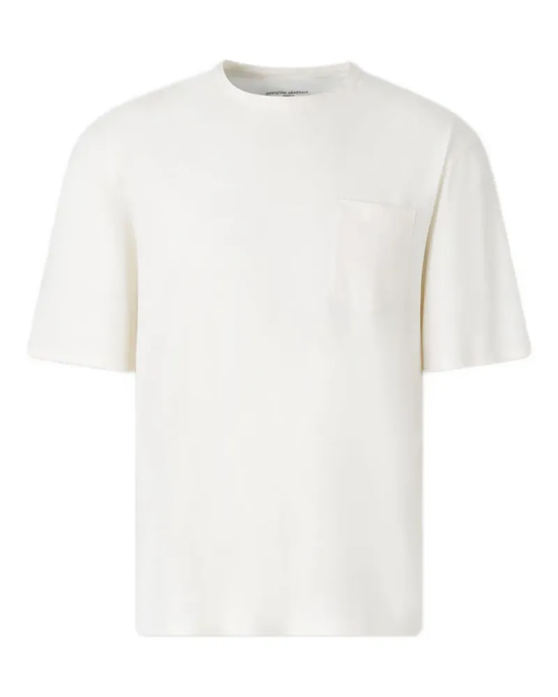 Officine Generale T-Shirt mit Brusttasche - Nude Nude